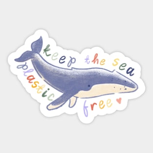 Keep the Sea Plastic Free Whale Sticker